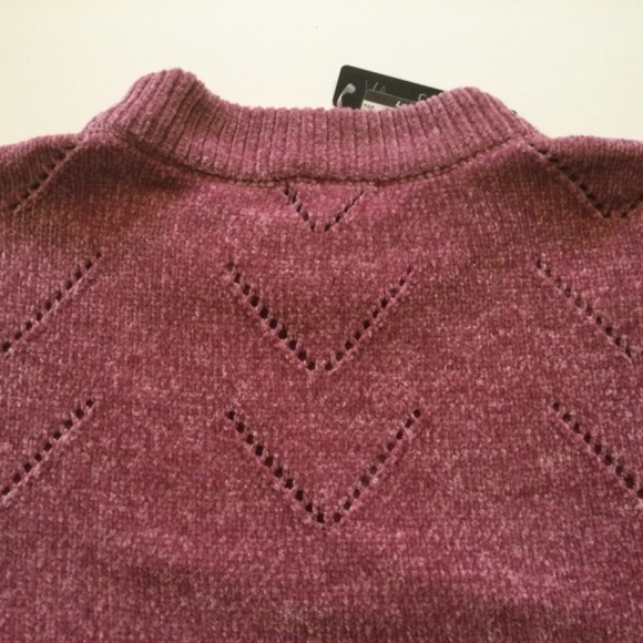 Velvet Heart Pink Chenille Pointelle Sweater Size S NWT, Very Soft and C… - Picture 6 of 14